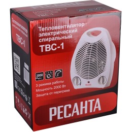 Тепловые пушки Ресанта ТВС-1 [67/2/1] Тепловентилятор { спиральный, вентилятор/1000/2000 Вт, защита от перегрева }